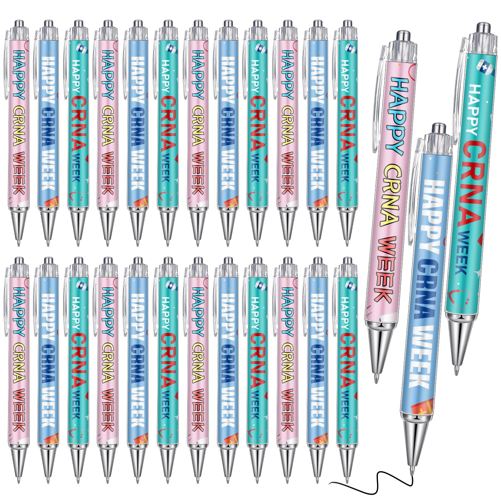Photo 1 of *Damage to box* 24 Pcs CRNA Anesthesiologist Gifts Nurse Anesthesia Appreciation Ballpoint Pen Bulk CRNA Week Thank You Gift Black Ink Retractable Ballpoint Pen for Anesthesiologist Nurse Doctor Retirement favors