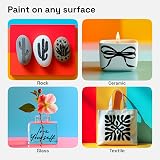 ARTISTRO 5 Black Acrylic Paint Pens Dual Tip Folio Rock Fabric Wood Glass+ view 2