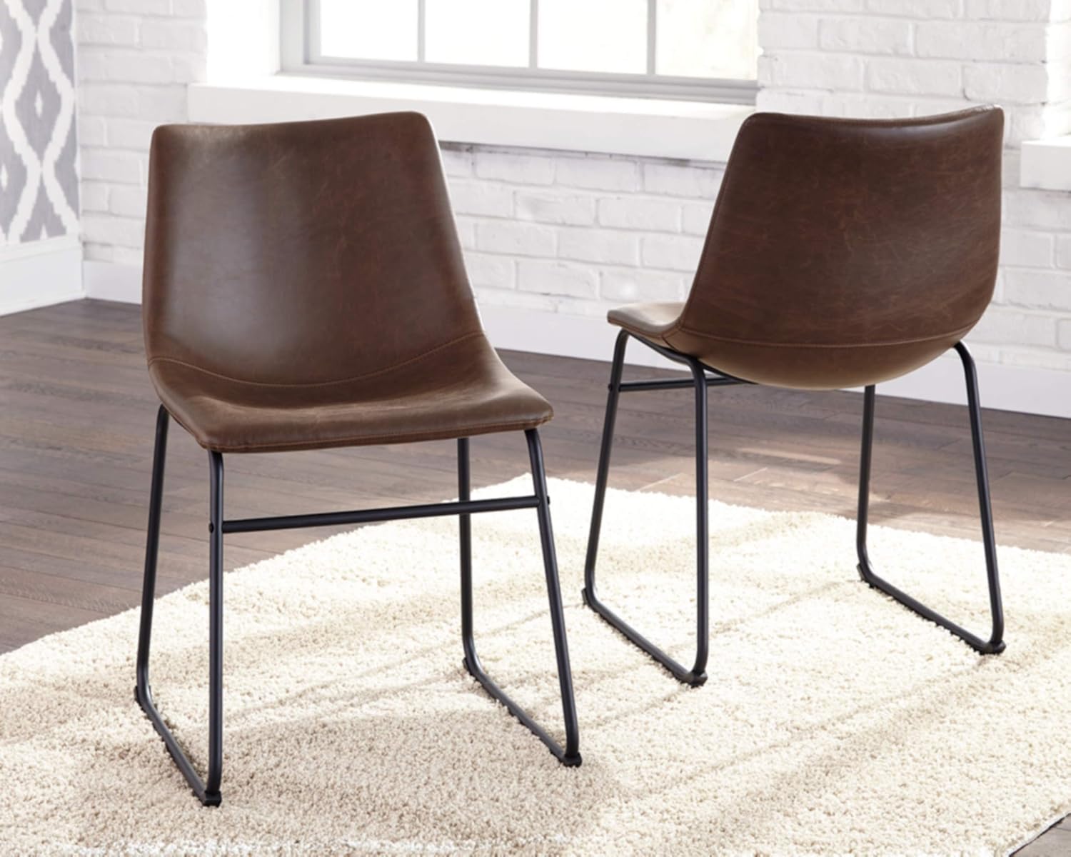 Signature Design by Ashley Centiar Dining Chair Set of 2, Black and Brown - Chairs