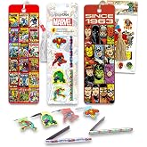 Retro Marvel Bookmark Set - Bundle with 8 Bookmarks Featuring Spiderman and Avengers Plus Stickers | Marvel Comic Book School Supplies for Boys, Kids, Teens, Adults
