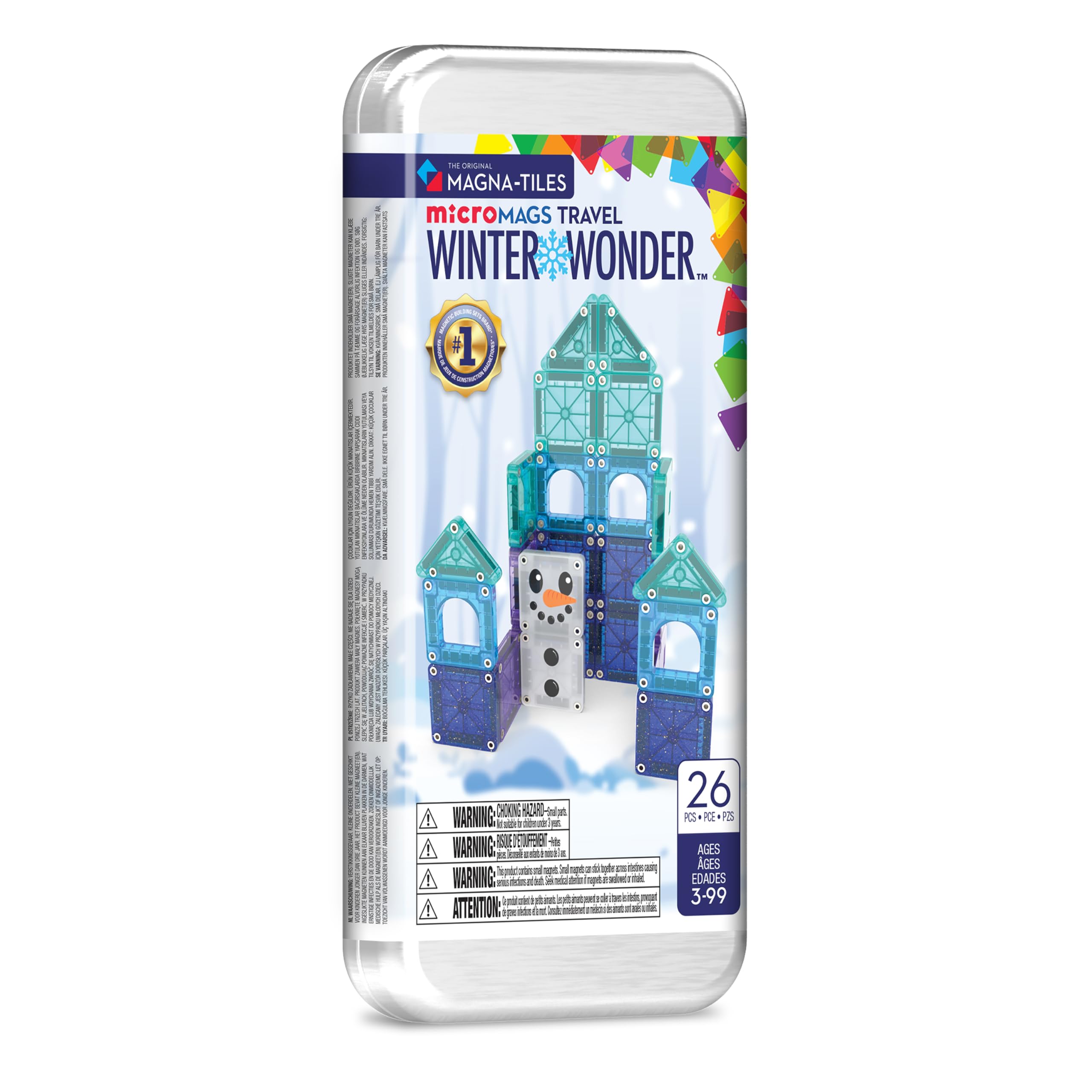 MAGNA-TILES microMAGS Winter Wonder Travel Set 26-Piece Magnetic Construction Se