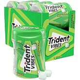 Trident Vibes Spearmint Rush Gum, 6 Bottles of 40 Pieces (240 Total Pieces) | Sugar-Free Chewing Gum with Xylitol, Perfect for Long Lasting Fresh Breath at School, Work &amp; Travel