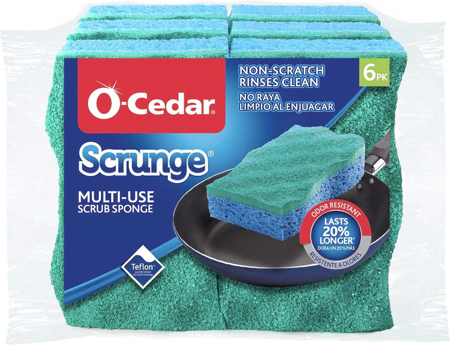 O-Cedar Multi-Use Scrunge Scrub Sponge (Pack of 6): Home & Kitchen