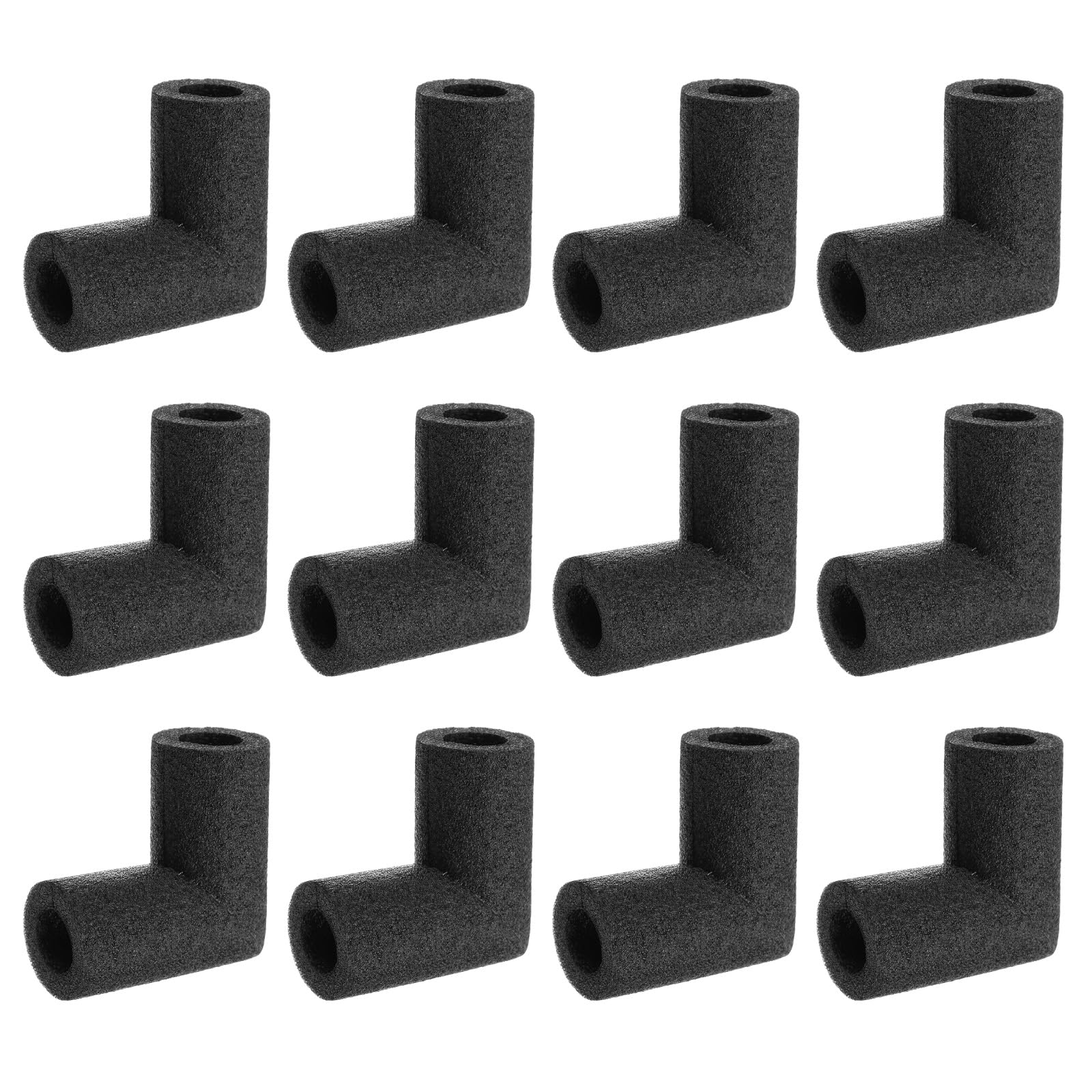 Rebower 12pcs Elbow Insulation Foam Tube Connector 22x42mm Heat Preservation Elbow Foam Pipes [for Tubing Outdoor Water Pipe Protection] - Black