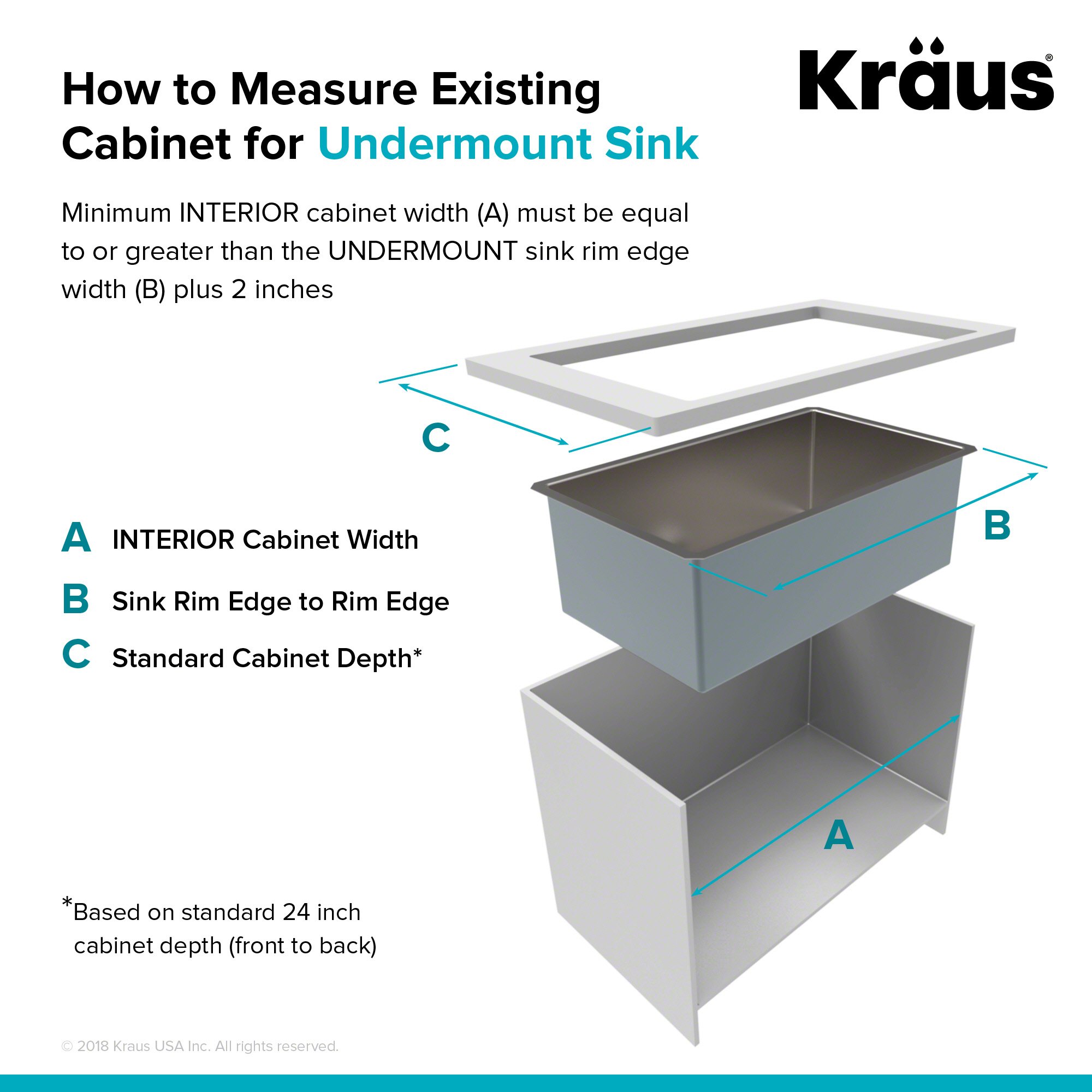 Kraus Kitchen Sinks Undermount - 33 Inch Stainless Steel Kitchen Sink, 60/40 Double Bowl, 16 Gauge, Model KHU103-33