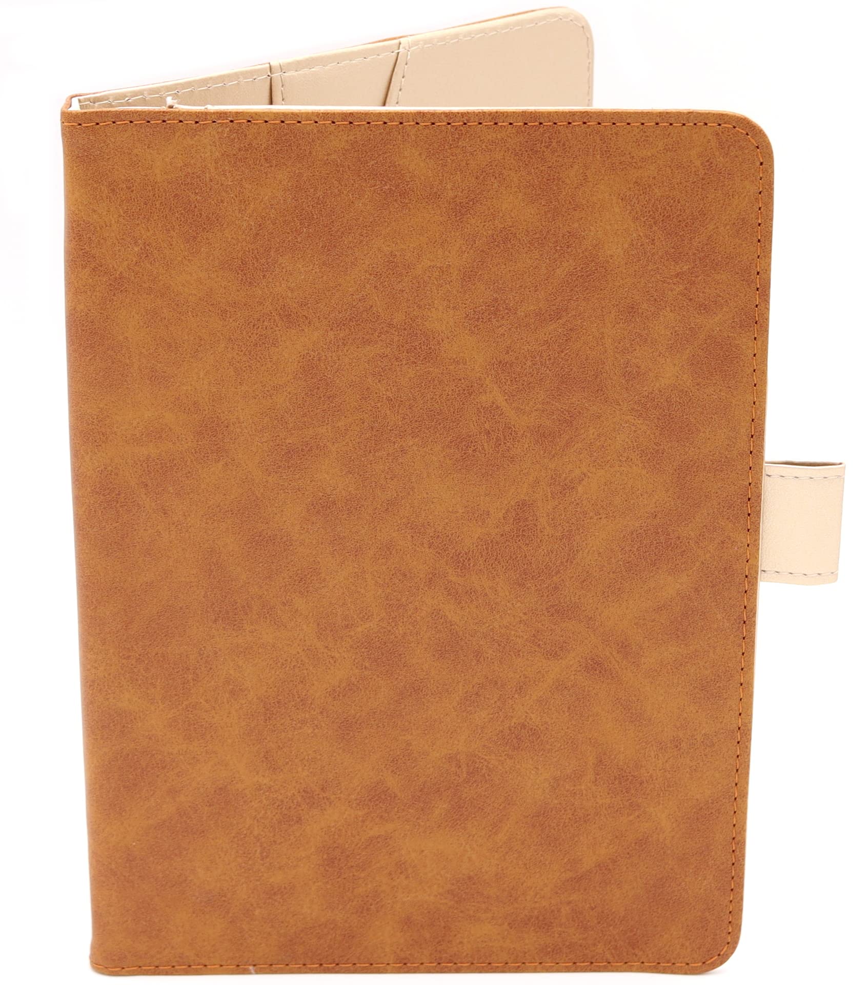 Brown notebook covers, A5 format, 15 x 20 cm, flaps for storing documents