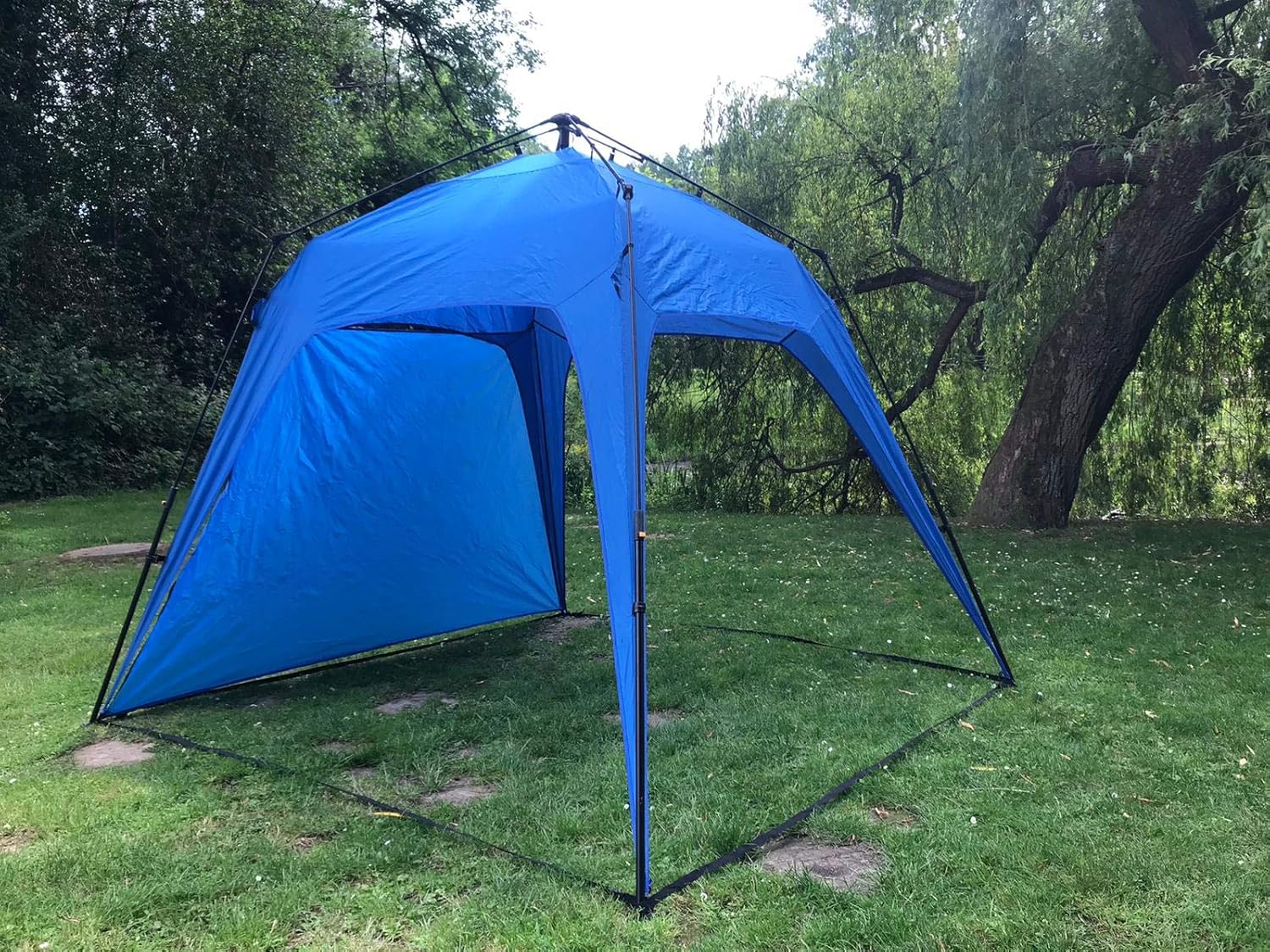 Gazebo Pieghevole Defacto 2x2m, Beige, Tetto In Poliestere Impermeabile, Con 4 Pareti Laterali E Borsa Trasporto