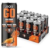 Jocko GO Energy Drink (Afterburner Orange) - Keto, Vitamin B12, Vitamin B6, Electrolytes, L Theanine, Magnesium- Energy Boost, Sugar Free Nootropic Monk Fruit Blend - 12 Pack