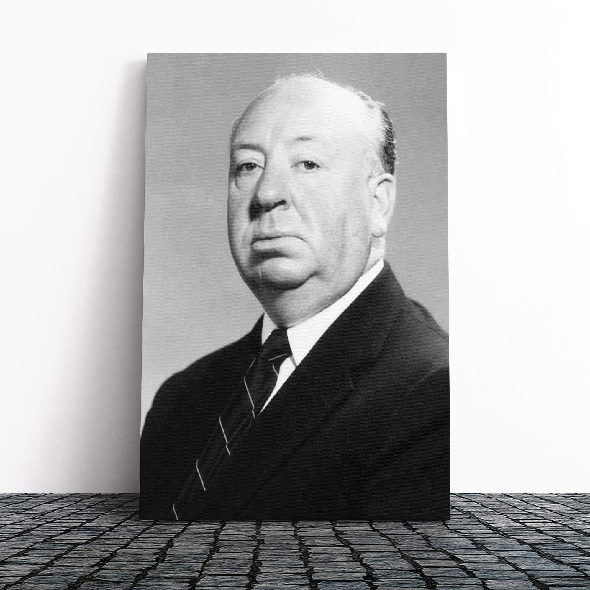 Alfred Hitchcock Canvas Print | Gallery Wrapped 30mm Frame Wall Art | 20x14 inches | Ready to Hang | Modern Picture | Living Room Bedroom Lounge Office