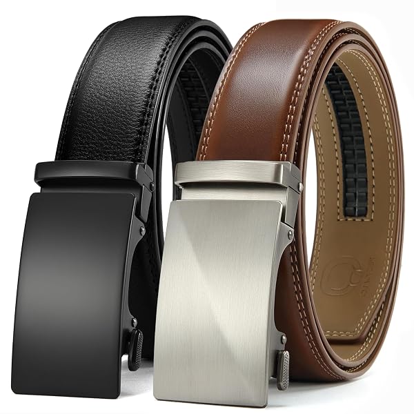 CHAOREN LEATHER RATCHET BELT MEN 2 PACK – CUSTOMIZABLE FIT, EFFORTLESS STYLE (35MM)