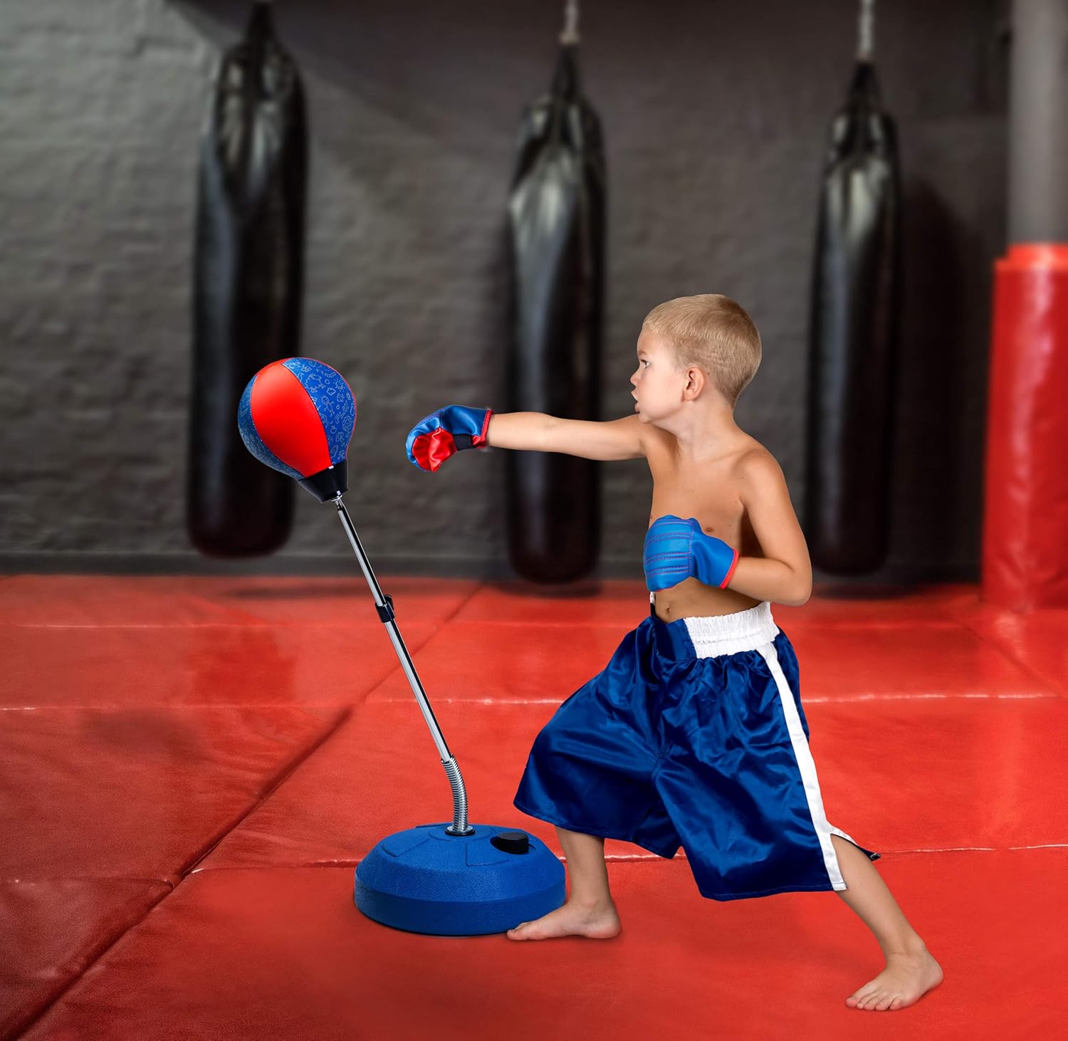 Punching Bag Reflex Boxing Bag with Stand, Height Adjustable - Freestanding Punching Ball Speed Bag - Great for MMA Training, Stress Relief & Fitness (Kids) : Sports & Outdoors