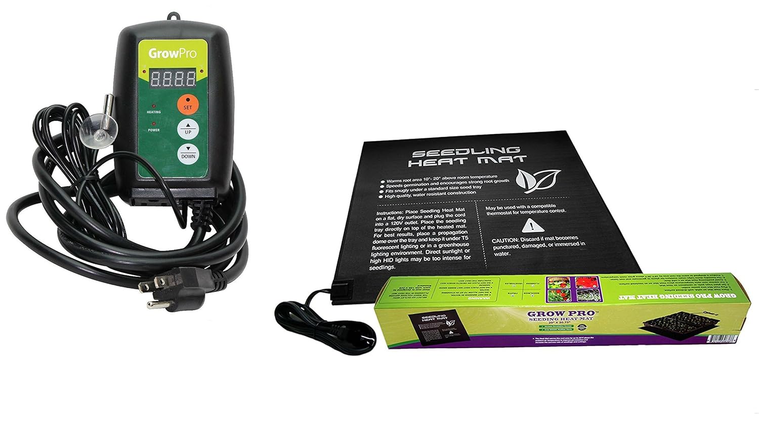 Garden Smart Waterproof Seedling Heat Mat With Grow Pro Digital LED