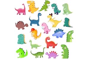 Hianjoo 20 PCS Dinosaur Window Clings Cute Cartoon Window Stickers for Kids, Decorations Removable Holiday Window Clings for Toddlers, Window Decals for Adults Home Airplane Classroom Nursery