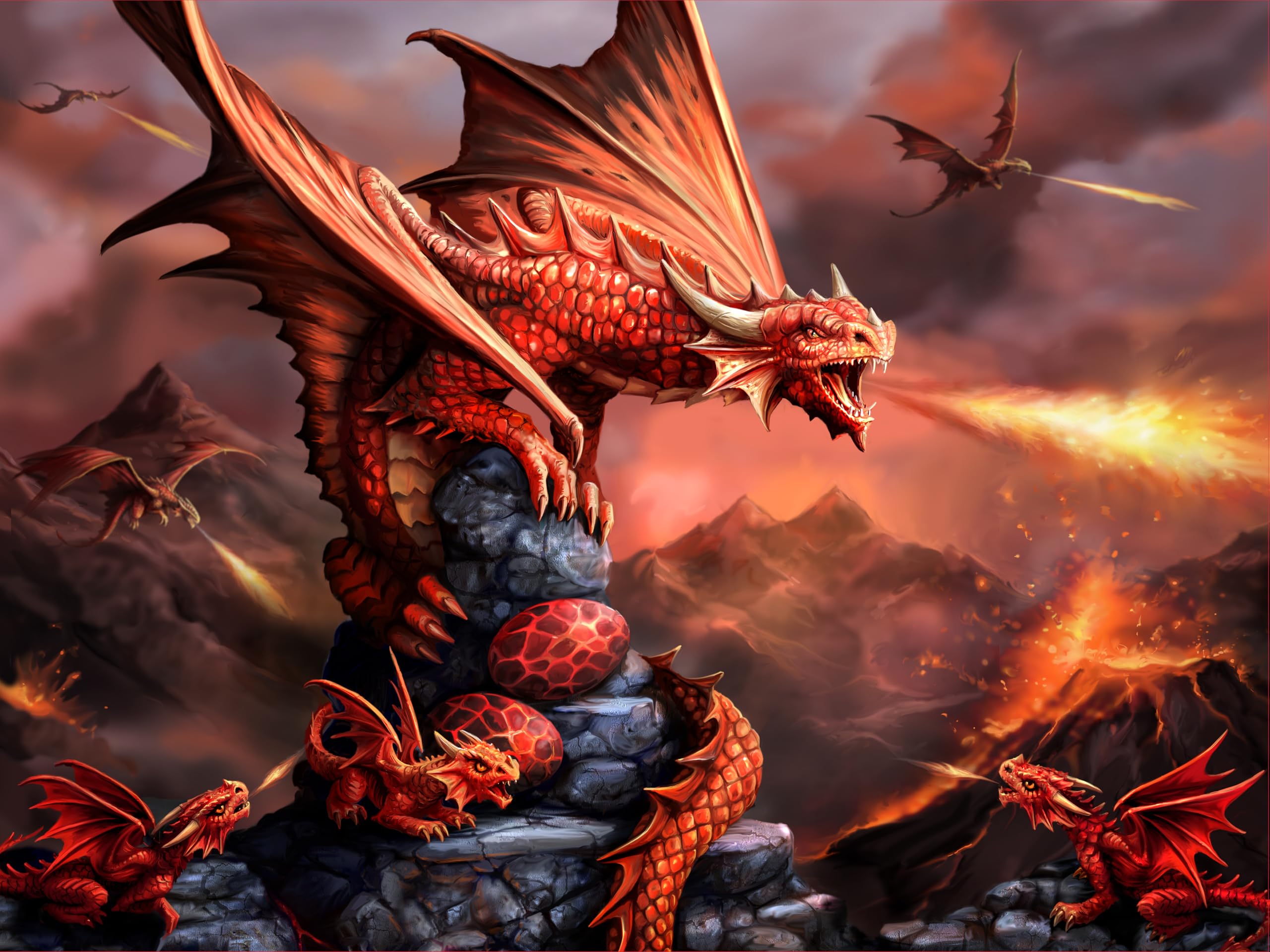 Anne Stokes Fire Dragon 3D Jigsaw Puzzle 500 Piece Multi-colour