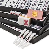 Yellow Mountain Imports Japanese Riichi Mahjong Set White Yellow Tiles w/ Case view 3