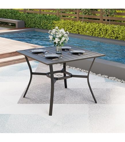 High Top SUNCROWN 60x37 Patio Outdoor Metal Steel Dining Bistro