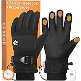 Pixel Panda Mens Winter Gloves Waterproof, Gloves for Cold Weather Extreme Women with 3M Thinsulate and Thick Plush Fleece