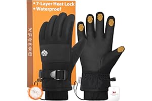 Pixel Panda Mens Winter Gloves Waterproof, Gloves for Cold Weather Extreme Women with 3M Thinsulate and Thick Plush Fleece