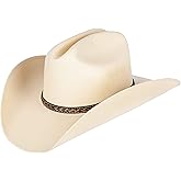 Queue Essentials Western Style Pinch Front Straw Canvas Cowboy Cowgirl Straw Hat
