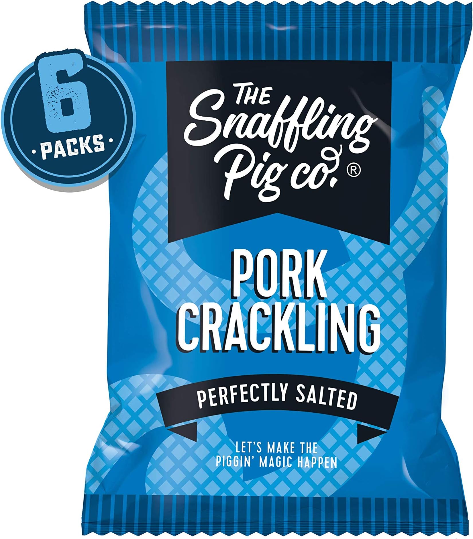 Snaffling Pig Perfectly Salted Pork Crackling (6 x 45g Packets)