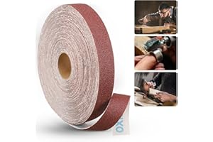 Shineboc 60 Grit Emery Cloth Roll, 1" x 82 Feet Aluminum Oxide Continuous Sandpaper Roll for Wood, Metal & Automotive Sanding