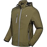 Little Donkey Andy Men’s Softshell Jacket with Removable Hood, Fleece Lined
