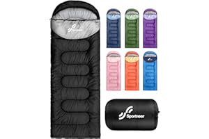 Sportneer Sleeping Bag, 3-4 Seasons Sleeping Bags for Adults Kids Warm Cold Weather Waterproof Lightweight Portable Sleeping 