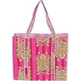 Marubhumi Women Lightweight Travel Bag Purse Cotton Shoulder Tote Bag For Shopping Grocery & Beach Bag