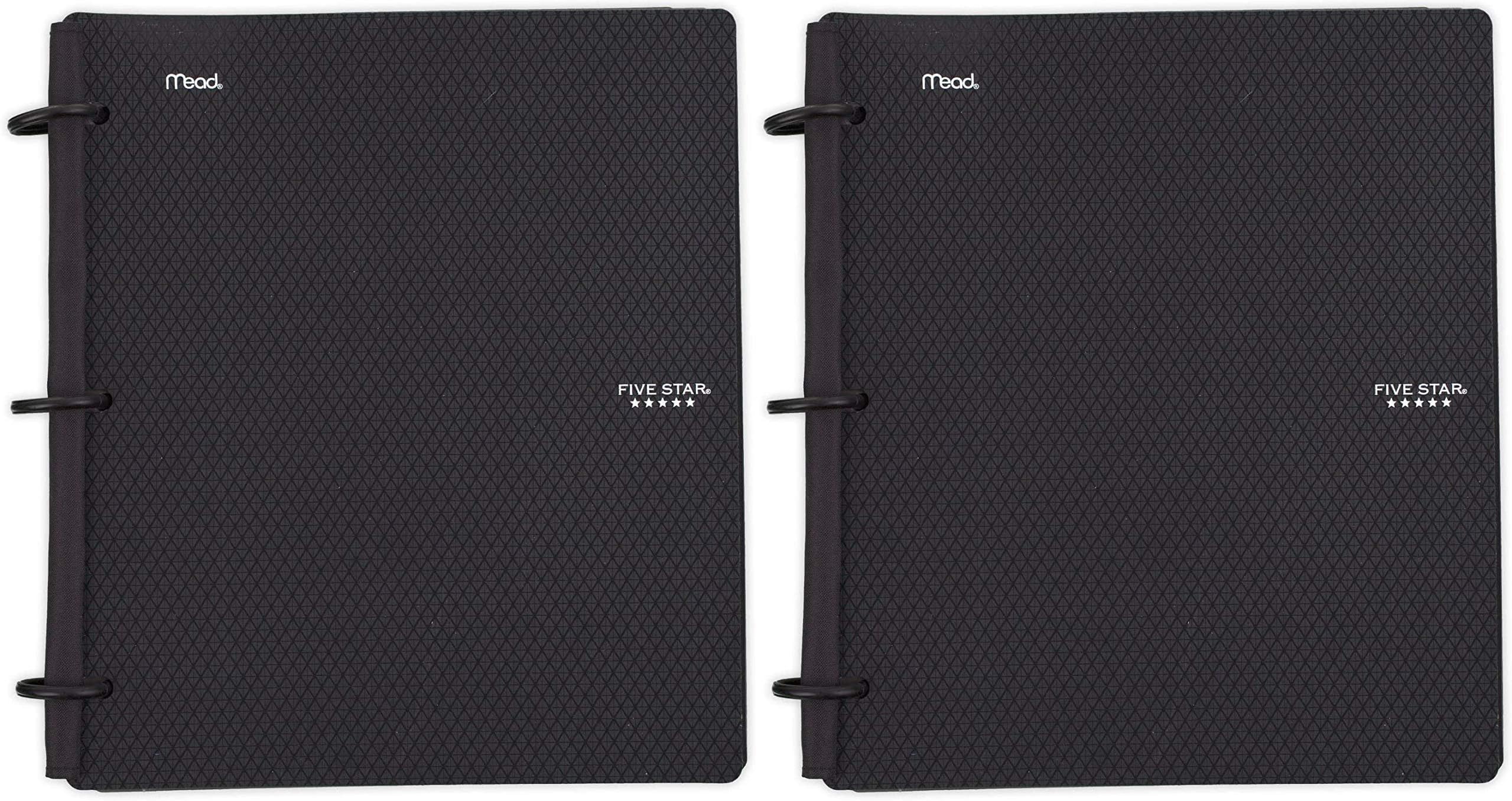 Five Star Flex Hybrid NoteBinder, 1 Inch Binder with Tabs, Notebook and 3 Ring Binder All-in-One, Black (72009) 2 Pack