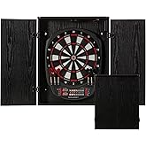 Accudart NOVA Electronic Dartboard with Cabinet &ndash; 35 Games, 580 Variations, Dual LED Scoring, Auto LED Cabinet Lighting, Virtual Opponent, AC/Battery Power &ndash; Includes Soft Tip Darts