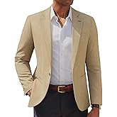 PJ PAUL JONES Men's Casual Blazer One Button Lightweight Sport Coats Solid Notched Lapel Suit Jackets