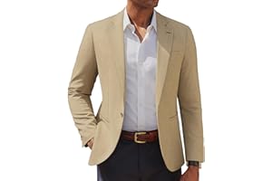 PJ PAUL JONES Men's Casual Blazer One Button Lightweight Sport Coats Solid Notched Lapel Suit Jackets