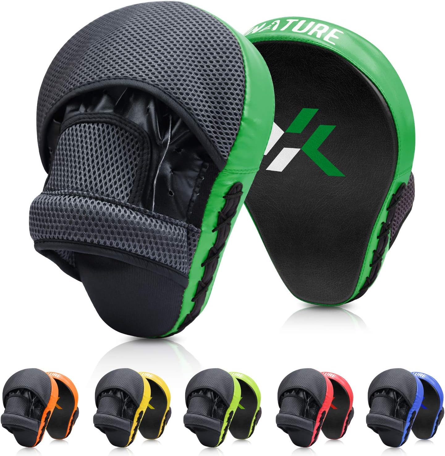 Xnature Essential Curved Boxing MMA Punching Mitts Boxing Pads w/Gift Box Hook & Jab Pads MMA Target Focus Punching Mitts Thai Strike Kick Shield for X'Mas Gift