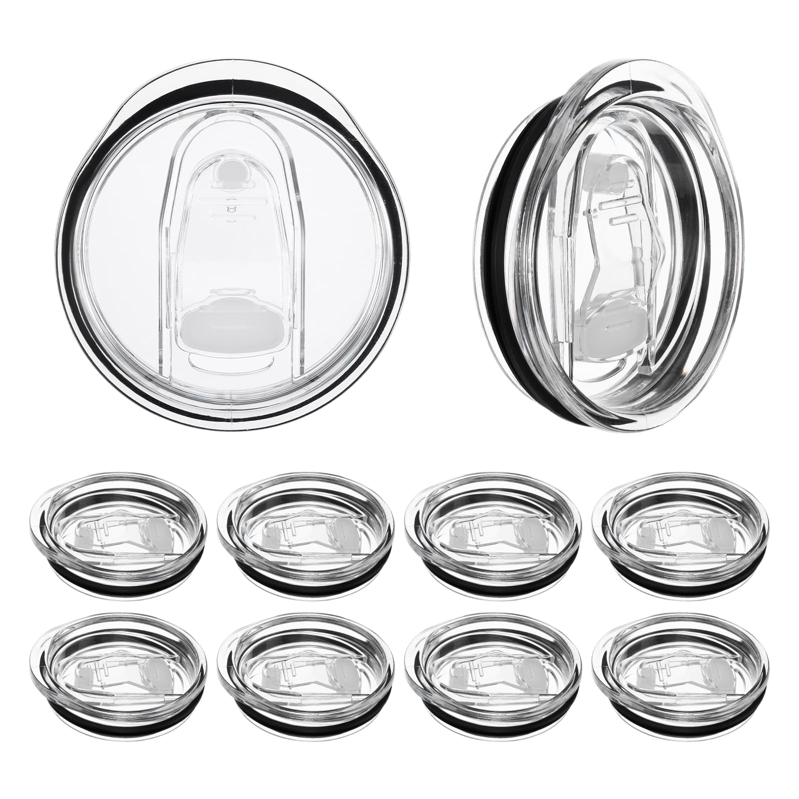 Photo 1 of 10 Packs 20oz Skinny Tumbler Lid Replacement, Replacement Lids for Tumblers 2.76inch Mouth, Spill Proof Splash Resistant Silicone Sliding Covers BPA-Free & Dishwasher Safe