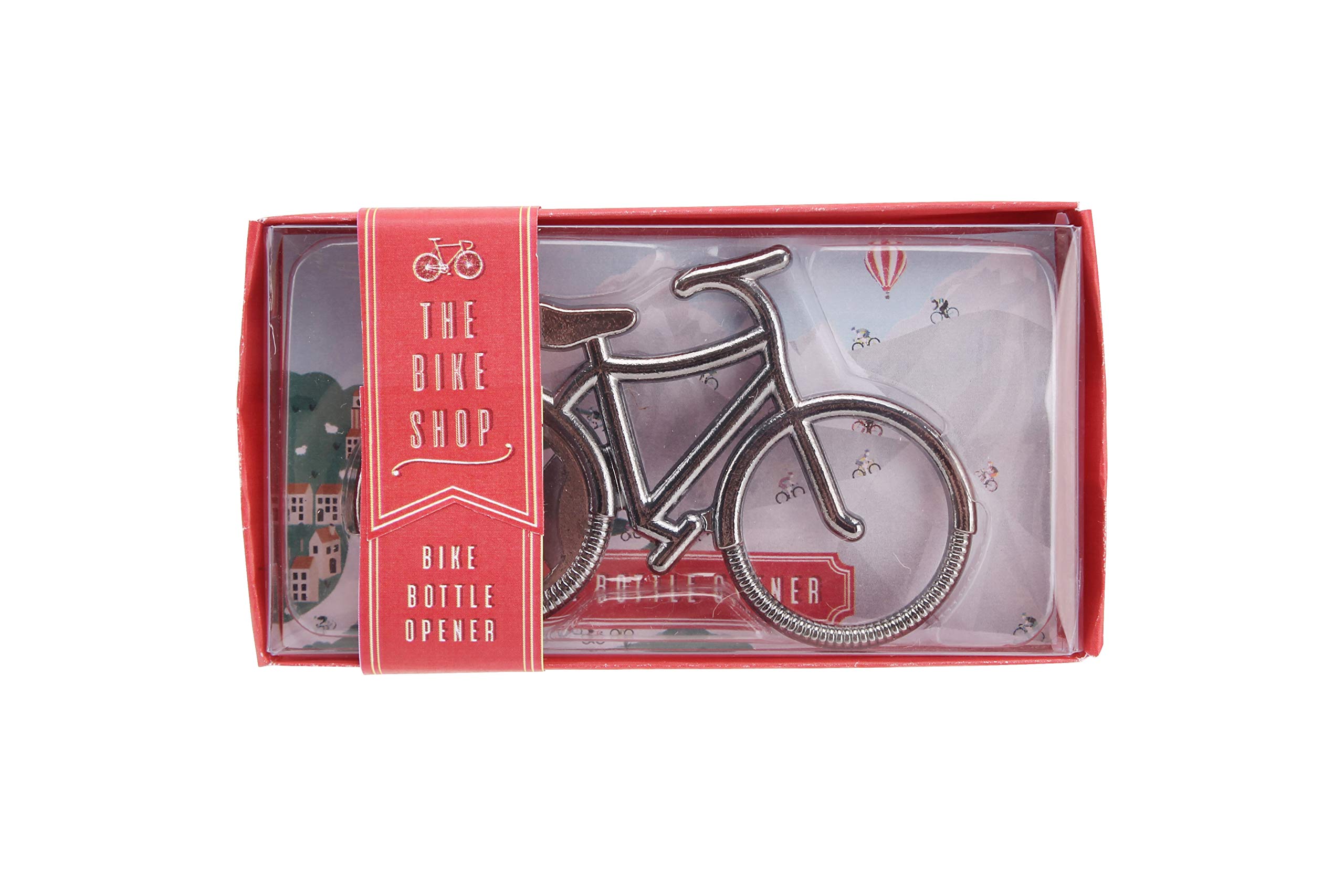 CGB Giftware | The Bike Shop Silver Finish Bicycle Shape Bottle Opener | Cycling Gift | Gift Boxed | Drinking Bar Tool | GB00054