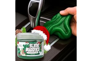 Slime Buddies Car Cleaning Gel Putty - Pine Scented Interior Detailing Tool for Cup Holders, Air Vents & Keyboard - Reusable Auto Detailing Accessories - Dust Remover Goop