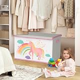 VERONLY Toy Storage Box with Lids Beige & Pink 83L Foldable Kids Basket view 5