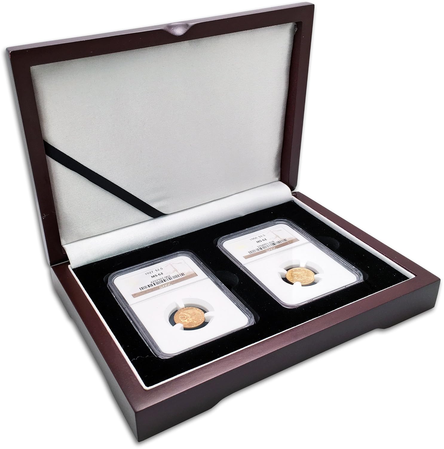 250 Gold Quarter Eagle Denominational 2 Coin Set Ms 62 At