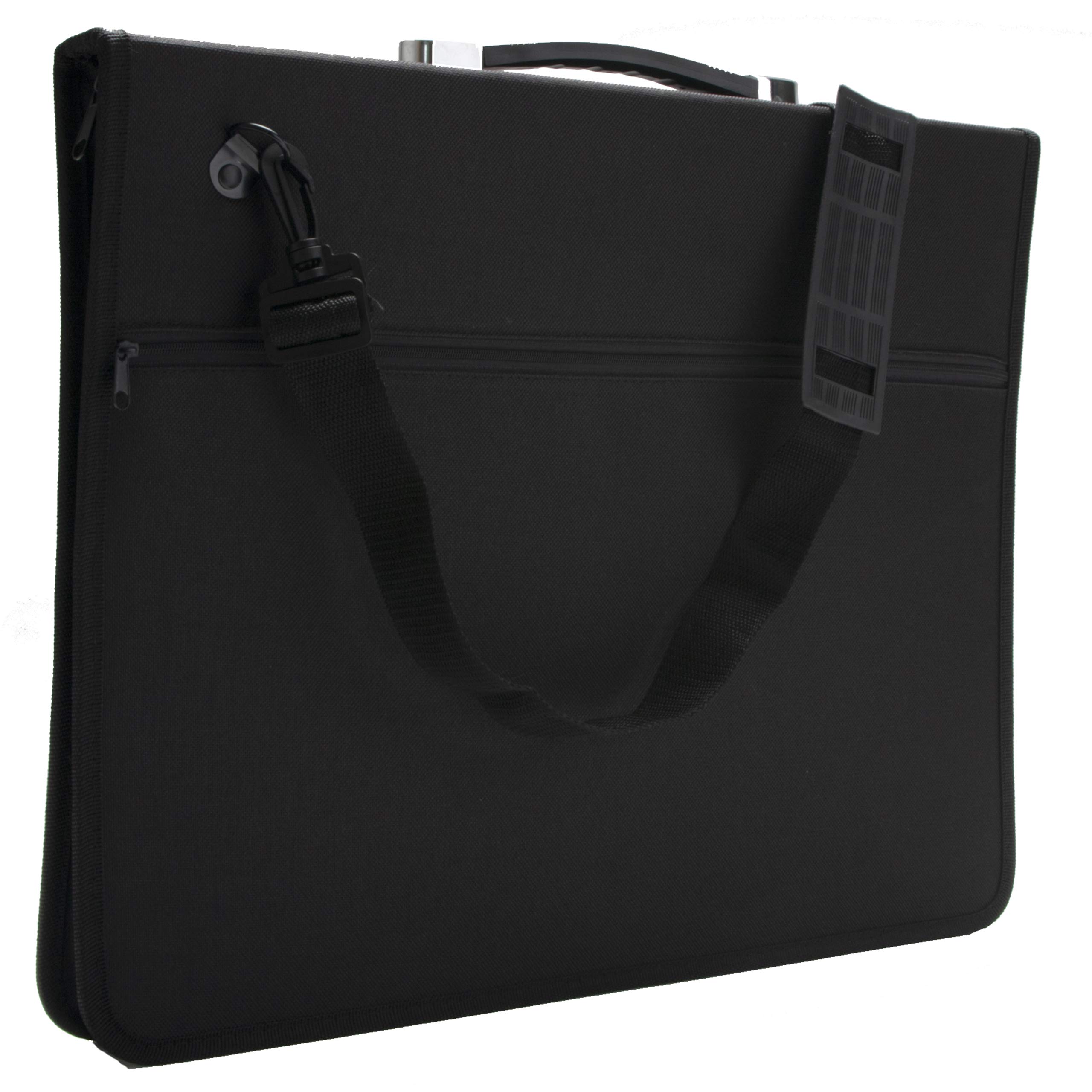 ARTISTIK Premium A3 Art Folder | Portfolio Cases (A1, A2, A3) | Sturdy & Weather Resistant Carry Case | Black Artist Folder with Adjustable Shoulder Strap (35.5 x 46.5cm)