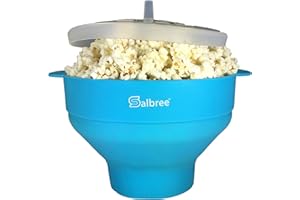 The Original Salbree Microwave Popcorn Popper Machine, Silicone Popcorn Maker, Collapsible Microwavable Bowl - Hot Air Popper - No Oil Required - The Most Colors Available (Turquoise)