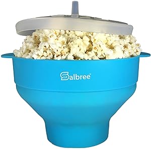 The Original Salbree Microwave Popcorn Popper, Silicone Popcorn Maker, Collapsible Bowl BPA Free - 14 Colors Available (Turquoise)
