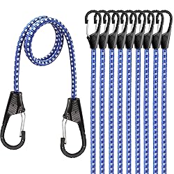 HORUSDY 10-Piece Heavy Duty Bungee Cords with Metal