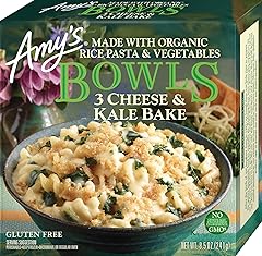 Amy's Frozen Meals, 3 Cheese and Kale Bake Bowl, 8.5 oz | Made with Organic Rice Pasta and Veggies, Gluten Free