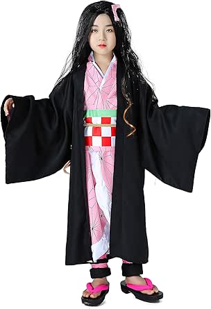Kimono para disfraz de anime Kamado Nezuko, disfraz de kimono para