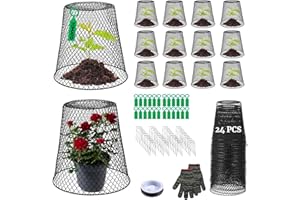 FELISTORY 24 Pack Chicken Wire Plant Covers Wire Garden Cloches Chicken Wire Cloche Plant Protector Metal Heavy Duty Garden Plant Cloche for Keeping Bunnies Chicken Squirrels Birds Other Out
