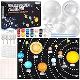 Pllieay Solar System Model Kit for School Science Projects, DIY Felt Backdrop Solar System Project Kit Includes Felt Background Plate, Mixed Size Foam Balls, Acrylic Color for Space Education