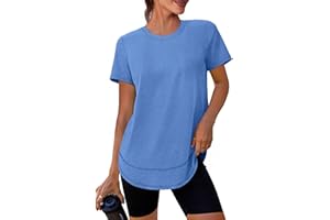 XIEERDUO Workout Tops Womens Short Sleeve Gym Clothes with Sun Protection UPF 50+ Quick Dry T Shirts for Hiking Running
