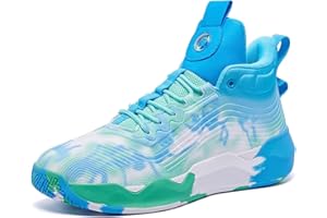 Bacury Women Men Basketball Shoes Comfortable Fashion Running Sneakers Colorful Painting Breathable Non Slip Sport Shoe Blue 