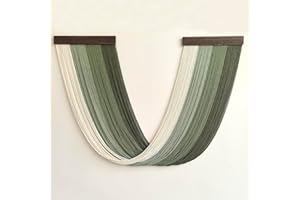 Achart Large Macrame Wall Hanging Dip Dyed Yarn Tapestry Ombre Yarn Gradient Color Macrame Wall Decor Macrame Tapestry Boho Decor for Bedroom Living Room Headboard Above Bed (Green)