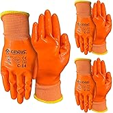 Cestus C-14, 3 Pairs Nitrile Coated Work Gloves for Men, Waterproof Safety Gloves for Fuel Handling, Construction, Warehouse